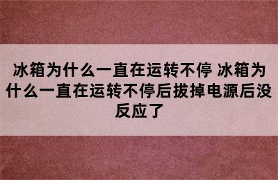 冰箱为什么一直在运转不停 冰箱为什么一直在运转不停后拔掉电源后没反应了